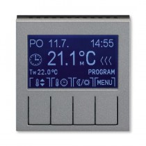 Termostat univerzální programovatelný (ovládací jednotka); ocelová/kouř. černá